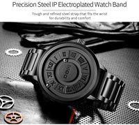 Nouvelle Arrivée Montre DOM pour Homme, Design Unique avec Aiguille Magnétique Rotative, Montres de Luxe pour Hommes, Montre-Bracelet Squelette en Acier Inoxydable