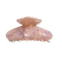 Pince à cheveux en acétate de style coréen Liwu, taille moyenne 8 cm, bord fleuri, pour femmes