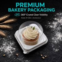 Boîtes à gâteaux miniatures écologiques jetables personnalisables en gros, forme dôme ronde ou base carrée, pour emballage de pizzas et desserts