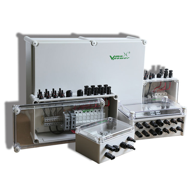 PV Combiner Box 2/4/6/8/10/12/14/16 Input 1 Output AD DC Solar Wall Mounted Key Lock 1000V 10/15A