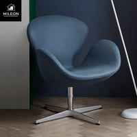 Fauteuil simple nordique en cuir et tissu, pivotant, relevable, pour hôtel, restaurant, négociation, ordinateur, détente, fauteuil en métal et flanelle