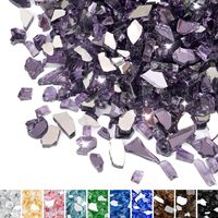 Pierres de verre trempé réfléchissantes violettes à haute brillance de 1/2 pouce pour foyer extérieur, table de brasero, aménagement paysager, en vrac