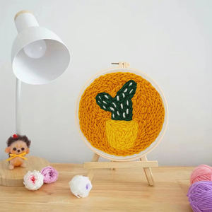 DIYサボテンパンチ針キット練習刺繍セット初心者向けポーク刺繍クロスステッチ装飾工場 - Product Image 5