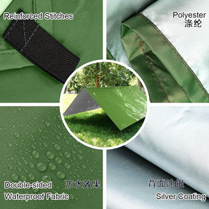 Square Outdoor <b>Canopy</b> 34 People; Waterproof Sun-Resistant 2000-3000mm Beach Gazebo Shade <b>Tent</b> Lightweight Silver-Coated - Product Image 6