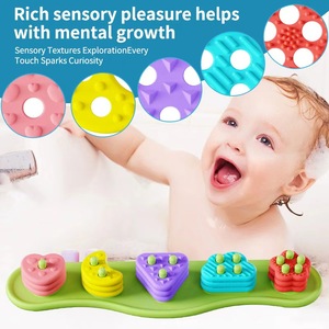 Bloques de Silicona para Bebés, Juguete Sensorial, Juguete de Clasificación y Apilamiento de Colores, Textura Suave, Juguete Educativo de Aprendizaje para Bebés - Product Image 2