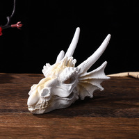 Statue de crâne de dragon en résine au design vintage SKS09, idéale pour la décoration d'automne, décoration artistique de galerie, ornement de table