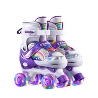 Patins à roulettes à 4 roues lumineux pour enfants, patins à roulettes doubles à roues alignées, produit en gros