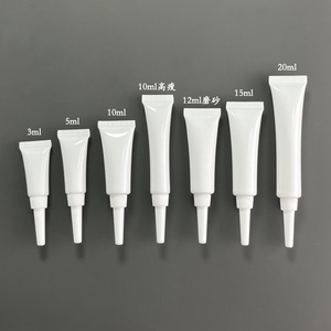 หลอดบีบบรรจุภัณฑ์สีขาวเงาขนาด 3 กรัม 5 มล. 10 มล. 20 มล. 30 มล. 40 มล. สำหรับครีมบำรุงรอบดวงตาและเครื่องสำอาง ขนาด 15 มล. พร้อมหัวเข็ม - Product Image 1