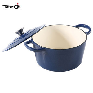 Grande marmite antiadhésive en <span class=keywords><strong>fonte</strong></span> émaillée, <span class=keywords><strong>cocotte</strong></span> hollandaise de 6,5 litres, compatible avec toutes les cuisinières, certifiée pour la sécurité alimentaire - Product Image 4