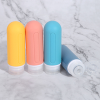Bouteille de voyage en Silicone de 89ml, gel douche, shampoing, Kit de voyage, accessoires, ensemble de bouteilles avec couvercle, vente en gros