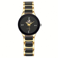 Montre à quartz unisexe, dernier modèle, bracelet en acier inoxydable, boîtier en alliage, cadran en verre, aiguilles, bracelet bicolore 20 mm, style business.