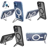 Casing Magnetik Tahan Lama dengan Penyangga untuk iPhone 11 12 13 14 15 16 Pro Max 17 Air Plus, Aksesoris Ponsel Grosir
