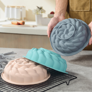 Moule à gâteau en silicone tressé de qualité alimentaire, antiadhésif, à motif tissé, tube cannelé pour mousse, pain, pâtisserie - Product Image 3