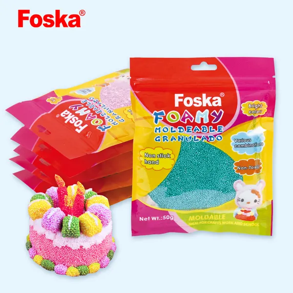 Foska ที่มีสีสันอัจฉริยะ DIY Plasticine การศึกษา Foamy moldeable granulado