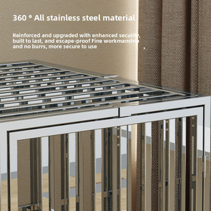 <span class=keywords><strong>Cage</strong></span> pour chien d'intérieur pliable en acier inoxydable avec roues universelles pour un déplacement facile, <span class=keywords><strong>cage</strong></span> pour animaux de compagnie en acier inoxydable, vente en gros d'usine - Product Image 6