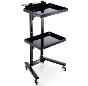 Carrito de Peluquería de Acero Inoxidable Plateado de 2 Niveles, Moderno y Duradero, con Ruedas Universales para Salón de Belleza y Barbería 801A, Gran Venta - Product Image 3