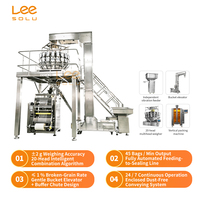 Ligne d'emballage automatique pour céréales : Machine de pesage, remplissage et scellage pour millet et riz, avec peseuse multi-têtes et machine VFFS pour l'emballage de granulés alimentaires