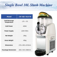 Machine à slush et smoothies professionnelle en acier inoxydable, haute productivité, 10L, 2 réservoirs