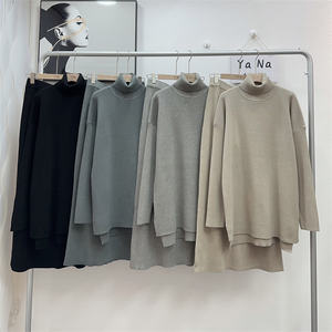 ملابس نسائية بالجملة موضة عالية الجودة بمقاسات كبيرة أطقم ملابس شتوية كنزات محبوكة - Product Image 2