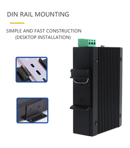 Commutateur réseau Ethernet industriel 2 ports RJ45 1 convertisseur de média fibre optique SFP sur rail DIN pour systèmes de contrôle - Product Image 6