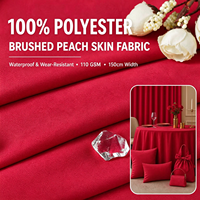 Tissu 100% polyester brossé effet peau de pêche, sergé, 90 g/m², 150 cm de large, imperméable et résistant à l'usure, pour rideaux, nappes et sacs