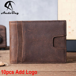 กระเป๋าสตางค์หนังแท้ AndoBag Crazy Horse สำหรับผู้ชาย หนังวัวแท้ พร้อมที่หนีบเงิน ดีไซน์วินเทจ ใส่บัตรได้ กระเป๋าสตางค์แบบพับได้ รุ่น 8327 - Product Image 1