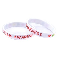 Bracelet en silicone de sensibilisation à l'autisme en gros, bracelet d'autisme pour usage médical