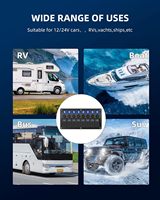 8 Gang lampu LED biru sakelar Panel sakelar Rocker tahan air 12V/24V berkabel untuk RV mobil otomotif perahu laut