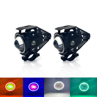 Projecteur LED U7 125W 12V DC pour moto, anneau halo DRL, yeux d'ange/diable, tout-terrain, ATV, 4x4, moto, phare antibrouillard, lumière de conduite, flash stroboscopique, IP67