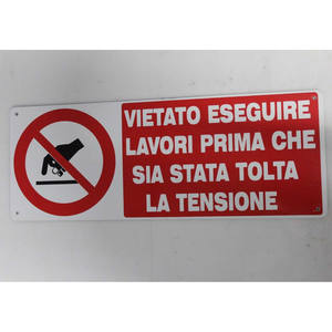 Nuovo Cartello in Alluminio 35x12,5 cm - NON È PERMESSO IL LAVORO (13391 20C-3-A-2) - Product Image 1