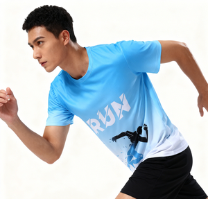 เสื้อยืดสำหรับผู้ชายเสื้อใส่วิ่งเล่นฟิตเนสแบบมืออาชีพระบายอากาศได้ดีไล่ระดับสีออกแบบได้ตามต้องการ - Product Image 6