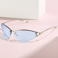 Lunettes de soleil métalliques ovales demi-cerclées de haute qualité, style classique rétro vintage, de luxe, unisexe, en promotion