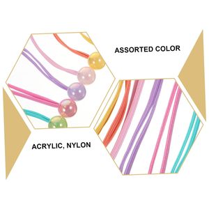 Coleteros de cuerda al por mayor, elásticos, para niños y bebés, accesorios para el cabello con cuentas, brillantes, con dos bolas, ligas para el cabello, bandas de goma para el cabello para niñas - Product Image 5