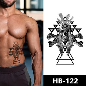 Grande mezzo braccio manica tatuaggio adesivo lupo tigre leone gufo teschio tatuaggi temporanei per uomo donna - Product Image 3
