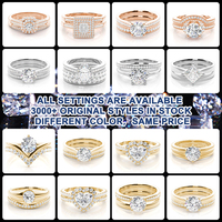Bague de Fiançailles et de Mariage en Or Massif 10k 14k 18k avec Diamant de Laboratoire CVD Certifié IGI VVS, Ensemble de Mariage pour Couple, Idéal pour les Fêtes