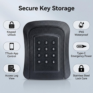 Cerradura Inteligente Bilixo K01, Caja de Seguridad IP65 Impermeable de Acero Inoxidable y Aluminio, Desbloqueo con Tarjeta Externa, Compatible con las Aplicaciones Tuya y TTlock - Product Image 1