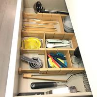 Lot de 4 séparateurs de tiroirs réglables en bambou, extensibles, écologiques, sans perçage, adaptés à divers tiroirs, organisateur de bureau
