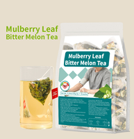 Marque Blanche 30 Sachets Boisson Quotidienne Multi-Ingrédients Bien-être pour Adultes, Tisane aux Feuilles de Mûrier et au Melon Amer