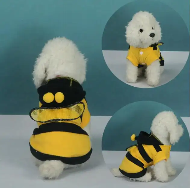 Casaco de abelha para cachorro e gatos, fantasia de lã para animais de estimação, roupa fofa para cães e gatos