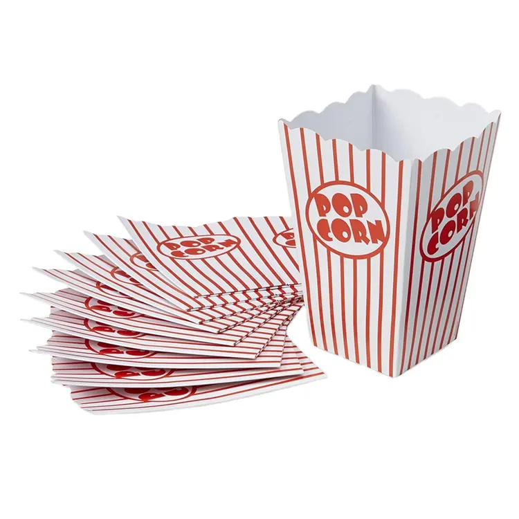 Groothandel Wegwerp Kraft Takeaway Gebakken Kip Aardappel Chips Fries Snack Voedsel Pack Bedrukt Papier Popcorn Verpakking