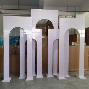 Decoración DE BODA diseño Simple blanco acrílico puerta arco telón de fondo soporte para evento escenario boda telones de fondo - Product Image 4