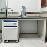 Mesa de Laboratorio con Estructura de Acero Simple y Gabinete Móvil con Base, Superficie de Resina Fenólica, Mesa de Laboratorio Anticorrosiva, Tamaño Personalizado