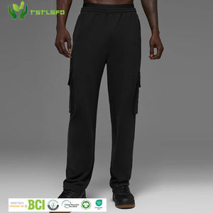 กางเกงวอร์มคาร์โก้ผู้ชายแบบสั่งทำพิเศษ ผ้าผสมเส้นใยแบบวงปิด กระเป๋าข้างแบบมีฝาปิด ขอบเอวยางยืด เอวสองชั้น สไตล์สตรีทแวร์ - Product Image 1