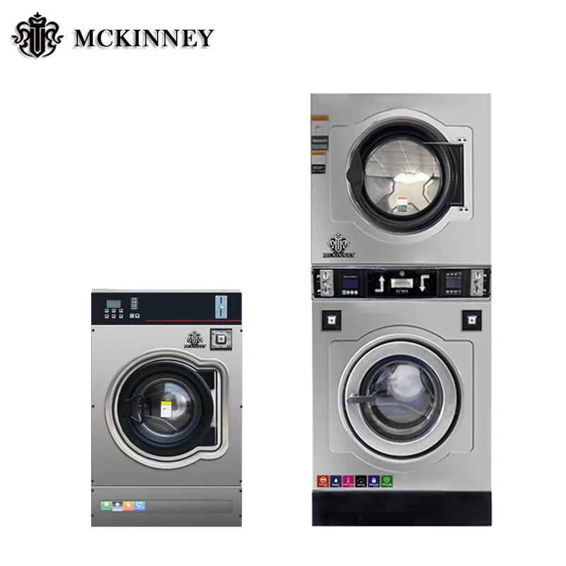 Mckinney-lavadora secadora, práctica, funciona con monedas