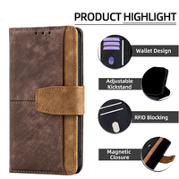 Étui portefeuille multi-cartes Lichicase pour Redmi Note 17 Pro Plus en cuir PU, anti-chute, avec support intégré
