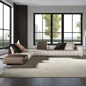 Set sofa furnitur, kanopi tan, 7 bagian sofa multi Warna dapat dibalik, set sofa ukir tangan mewah