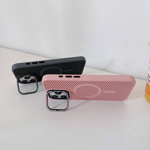Dissipation de chaleur, maille de refroidissement en nid d'abeille, coque de téléphone portable magnétique en TPU de luxe, antichoc, pour 14 15 16 17 ProMax - Product Image 2
