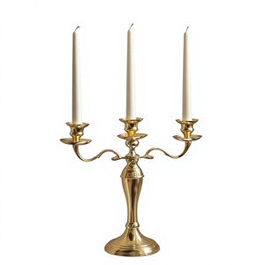3 Arms Brass Candle Holder Gold Finish High Quality <b>Candelabra</b> For Wedding Decoration Table Display Handmade Durable Designs - Product Image 1