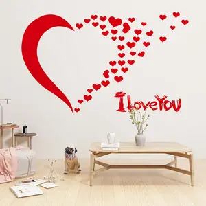 Love Valentine's Day Wall Sticker Valentine's Day Love Decals Living Room Decorative Wallpaper