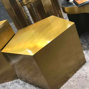 Thiết Kế Mới Bán Chạy Nhất Khung Thép Không Gỉ Bàn Cà Phê Trung Tâm Đồ Nội Thất Phòng Khách Bộ Bàn Trung Tâm Ngũ Giác Bằng Kim Loại Vàng 2022 - Product Image 6